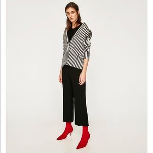 BLACK Flared Pajama-Style Trousers, NWT